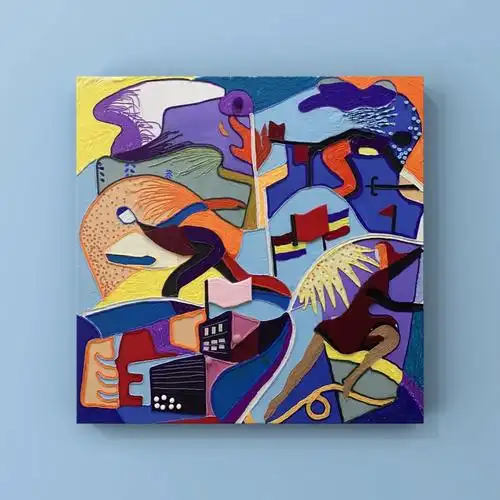 纤维艺术装饰画运动主题附过程