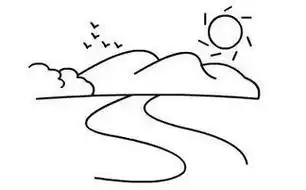 山水画简笔画图片大全 简易山水画图片大全