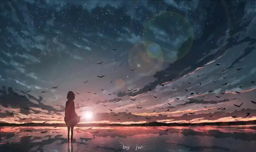 动漫图分享第十九期天空与女孩