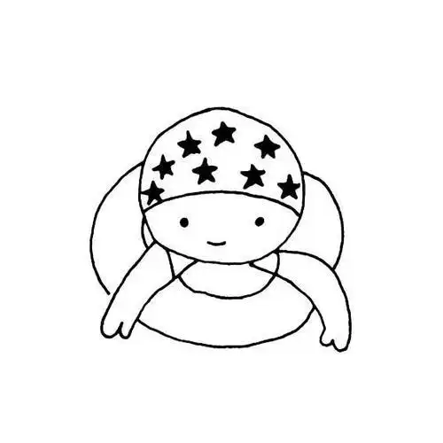 人物简笔画 游泳的小女孩画法