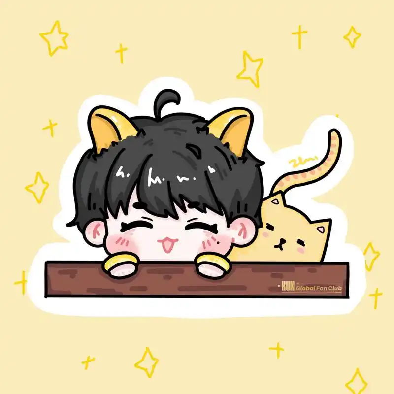 cxk  蔡小葵&小猫咪 @蔡徐坤  手绘┊维京小葵