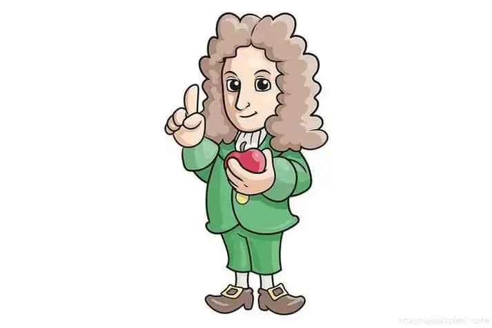 牛顿的可爱简笔画