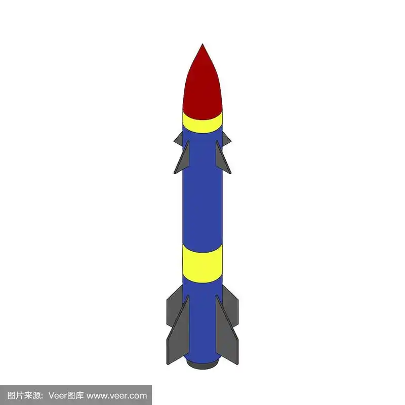 军事导弹.3d矢量轮廓图.
