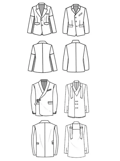 10款西装正反款式图
