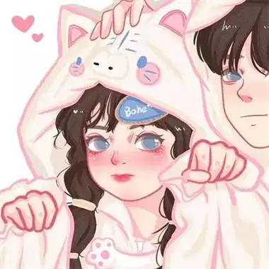 高清q版手绘情侣头像图片 真人卡通情侣头像超萌一对图片大全