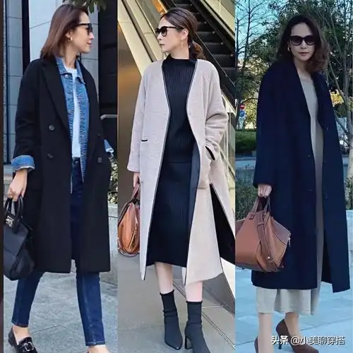 藏青色羊绒大衣搭配图片(40岁女人更适合) - 赤虎壹号