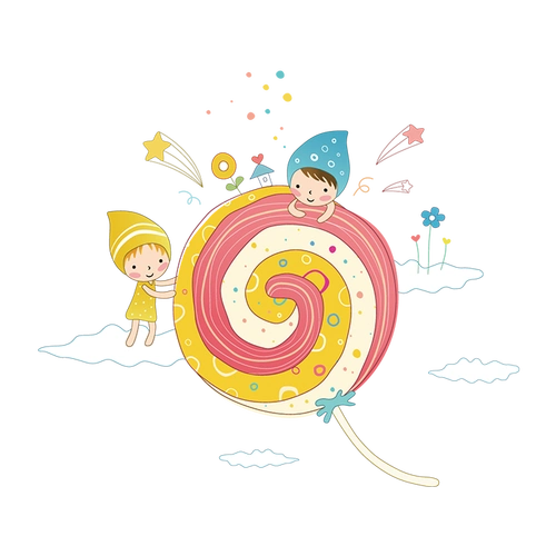 卡通六一儿童节海报棒棒糖效果元素免抠素材