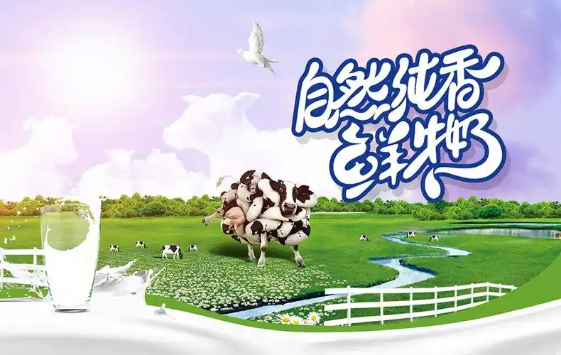 纯香鲜牛奶广告psd分层素材