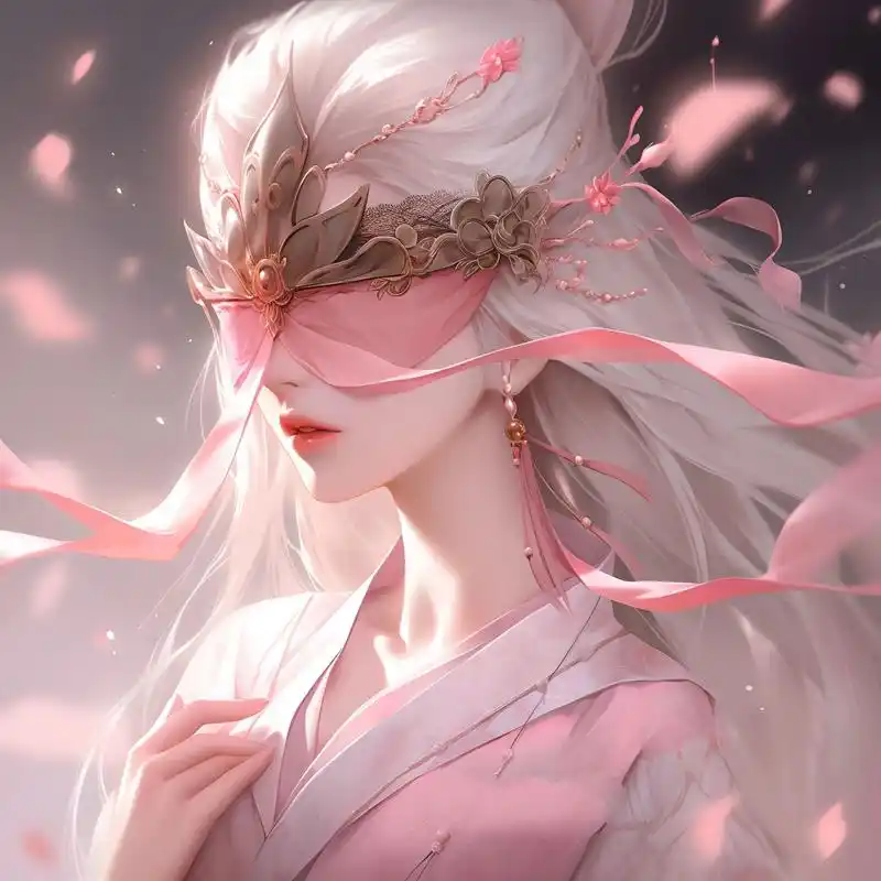 粉色系蒙眼小姐姐谁能抵挡得住呢?▏女生头像