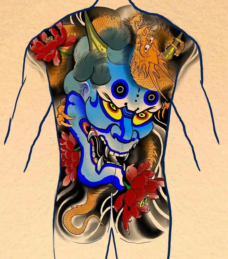 般若龙满背 #日式老传统 #般若 #龙 #纹身图案 #刺青t - 抖音