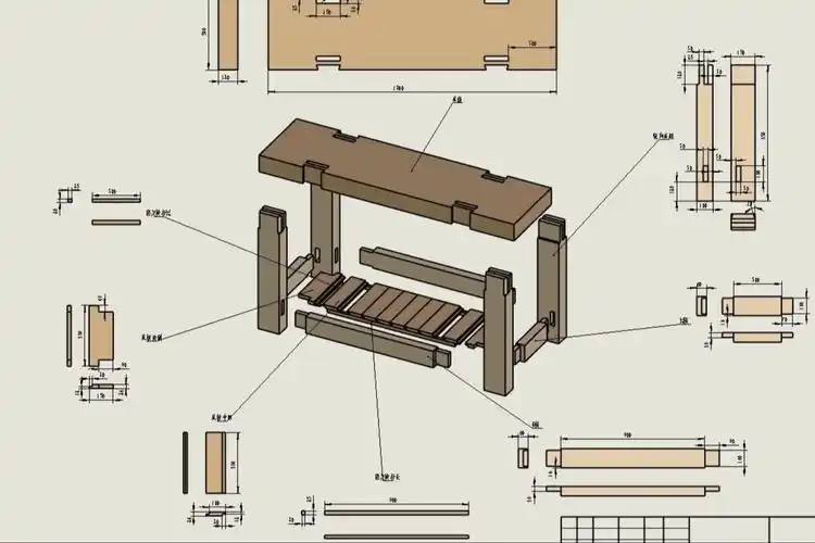 木工桌的图纸分享(主体结构)