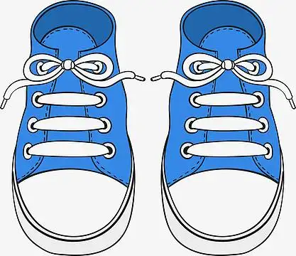 蓝色矢量卡通鞋子图