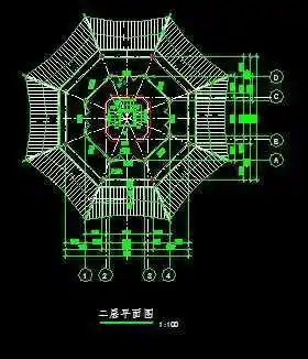 七层古塔建筑施工图