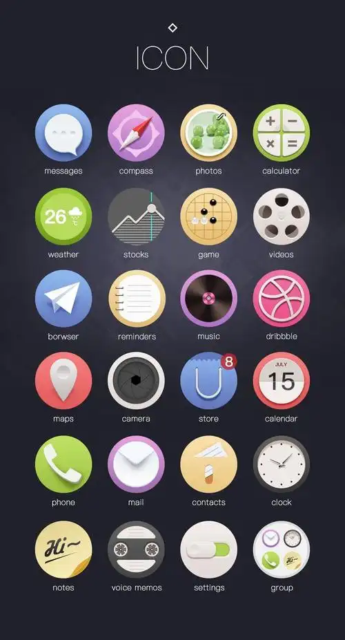 图标 手机主题 icon ui 拟物 质感