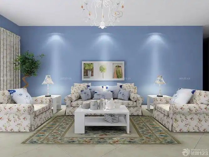 田园风格装修图片_浅蓝色田园风格装修效果图_田园风格装修图片蓝色