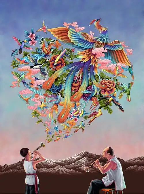 哪里可以找到百鸟朝凤的高清无水印图片