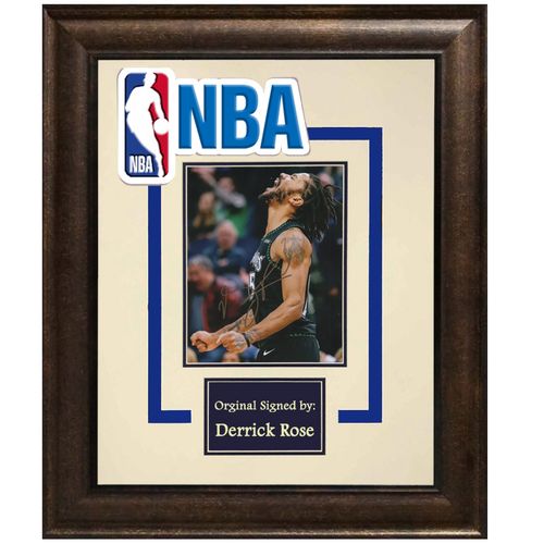 德里克罗斯rose 亲笔签名照片 nba标志裱框 含sa证书 50分之夜