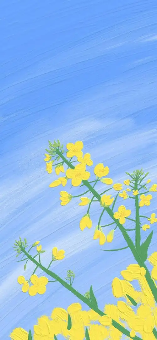 油画壁纸 - cr:@见水印插画 素材 ins 韩系 可爱 简约 手绘 动漫 锁屏