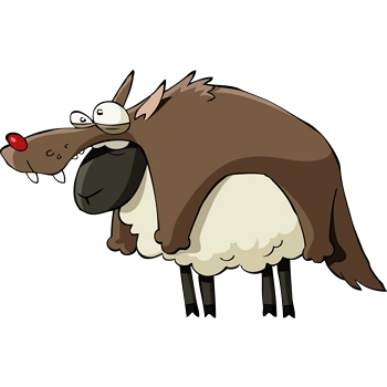 矢量手绘披着羊皮的狼