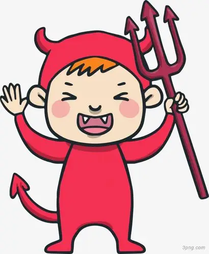 可爱的万圣节恶魔png素材透明免抠图片-节日元素