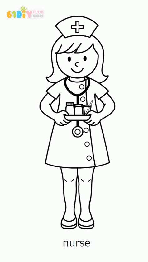 人物填色图护士人物简笔画巧巧手幼儿手工网女医生简笔画图片医生怎么