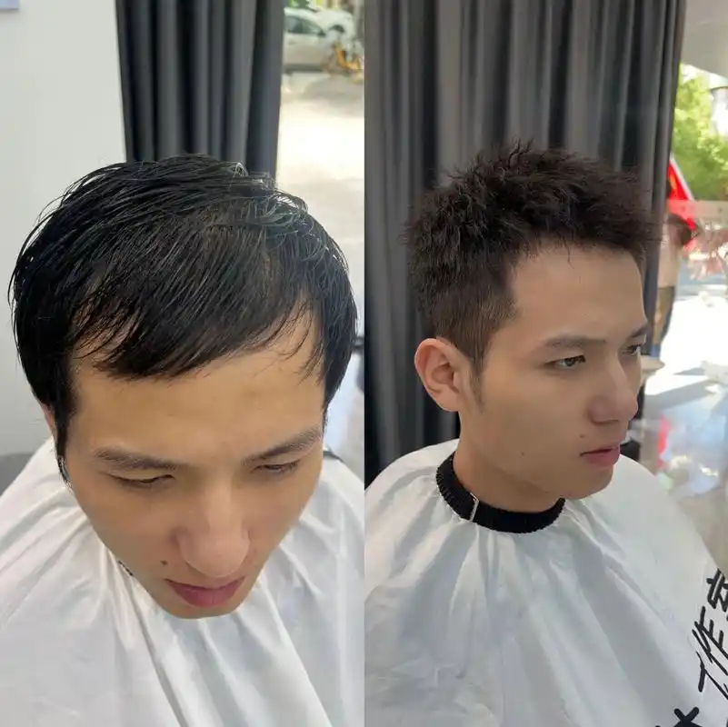 锡纸烫男士烫发 短发男生一定要尝试的一款免打理烫发男士前刺发型