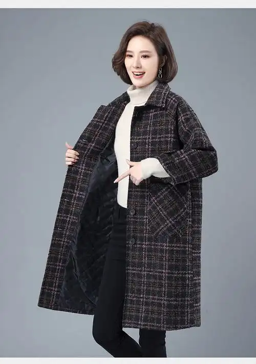 衣典零一毛呢外套女中长款21年秋装新款秋季女装韩版休闲宽松气质显瘦