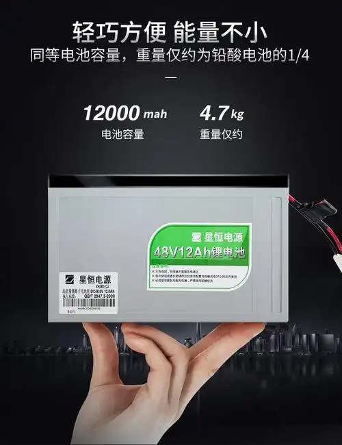 星恒锂电池48v12ah15ah电源新日爱玛雅迪捷安特电动车锂电池48v