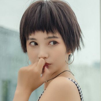 gbd假发短发女生减龄逼真发型雾霾蓝圆脸蓝色时尚cos非主流仿真狗啃全