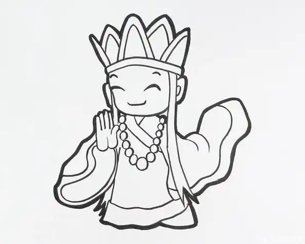 唐僧侧面简笔画