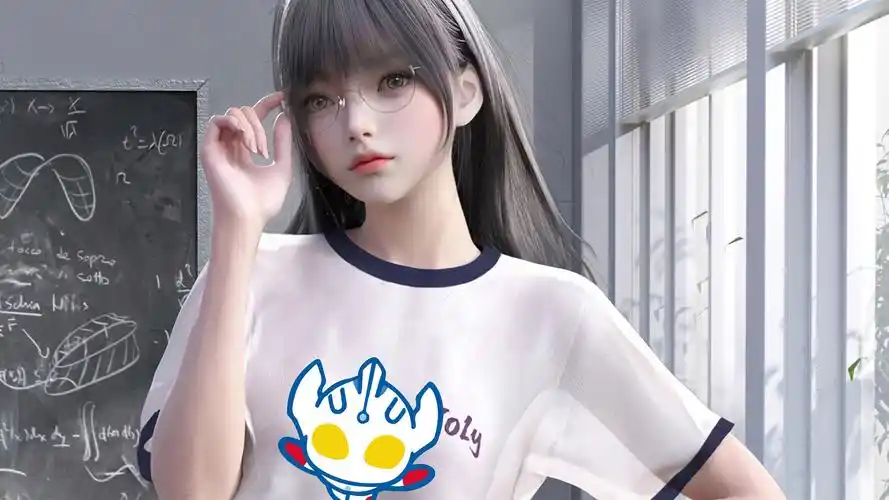 yoly莜莉 3d 可爱 运动 长发 女孩 眼镜 动漫 桌面 壁纸