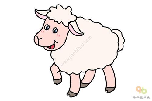 开心的小绵羊简笔画