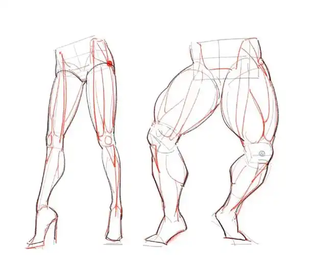 腿部肌肉画法