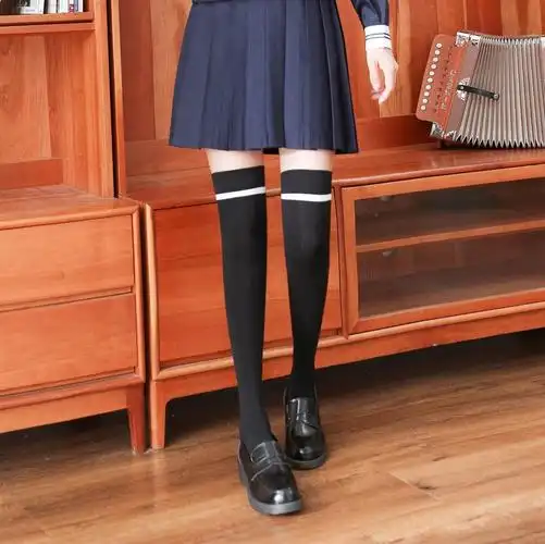 春秋大童长筒袜纯棉儿童长腿高筒袜学生及膝小腿袜女童过膝大腿袜