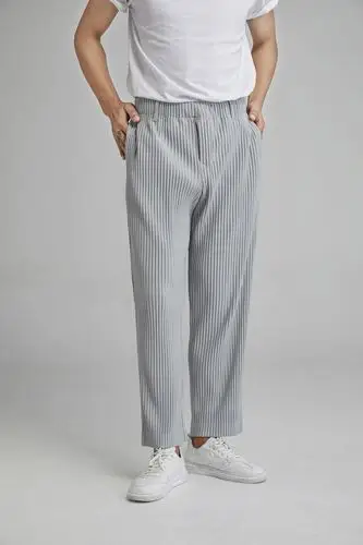 裤子日本三宅jf150褶皱潮牌宽松阔腿裤直筒休闲裤休闲裤