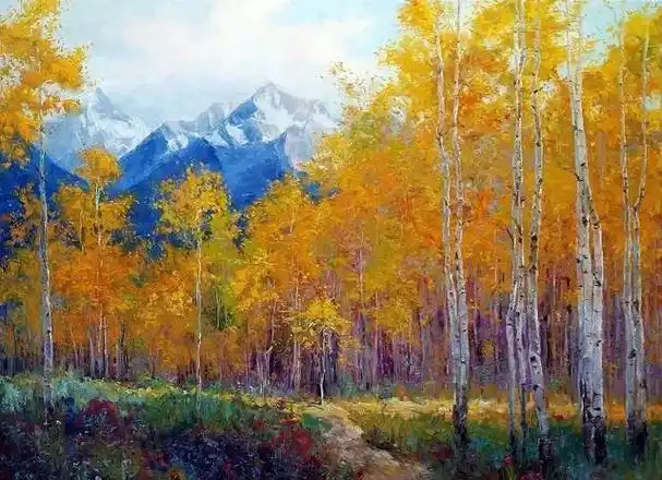 他的油画真正展现出了秋天的魅力,宛如童话世界般的美妙!