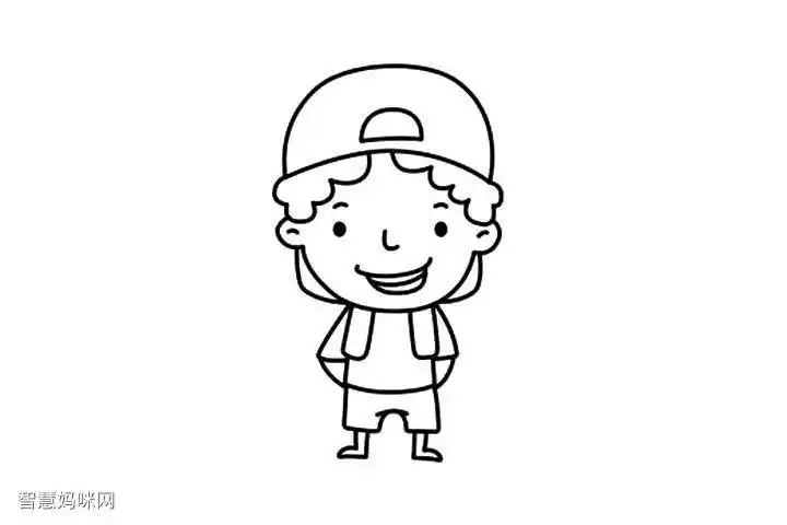聪明的男孩简笔画