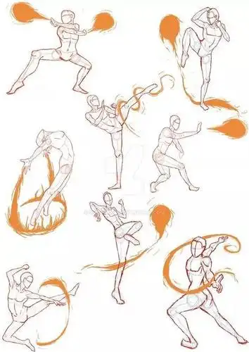 画人物千万少不了这些!1000 武打动作姿势给你