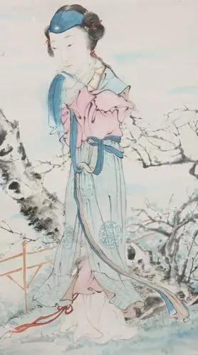 中国美术 中国画 近代画家「朱梅邨 仕女図」肉笔纸本 ★挂轴★大珍品