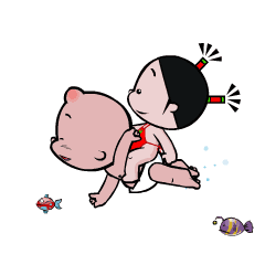 可爱萌娃小孩萌萌哒肚兜娃娃gif动图_动态图_表情包下载_soogif