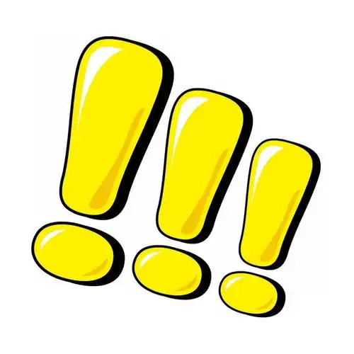 三个黄色卡通感叹号惊叹号902680psd图片免抠素材 - 设计盒子