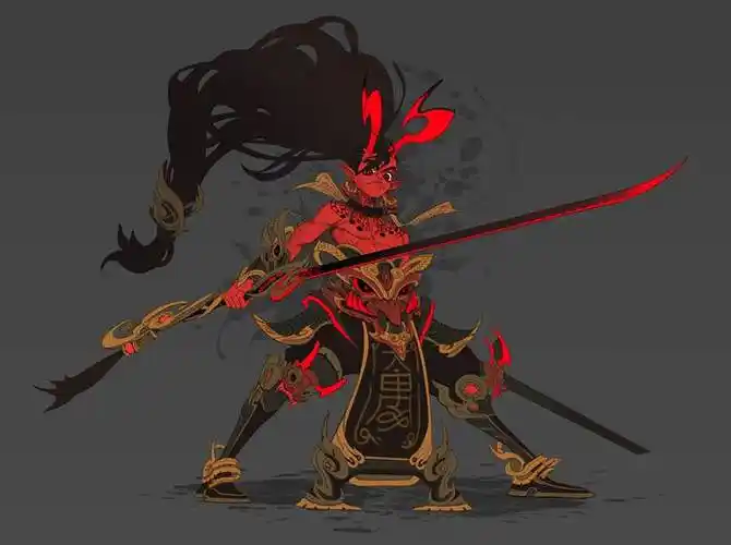 鬼武士atai的武士插画图片