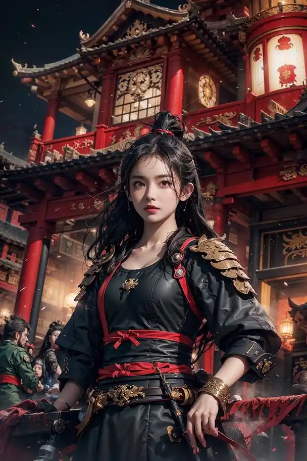 「ai壁纸」浓浓武侠风,古代"花木兰"英姿飒爽