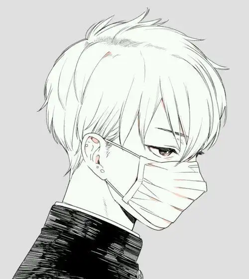 动漫 黑白系列 今天也是很帅气 插画