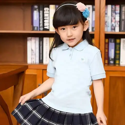 幼儿园园服运动衫女子初中生校服polo领t恤 女学生夏季学院风班服