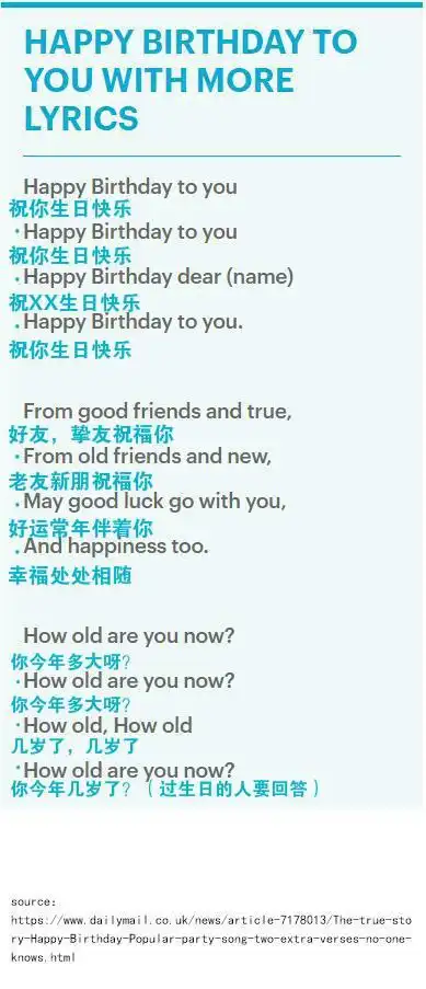 完整版生日歌有三段歌词