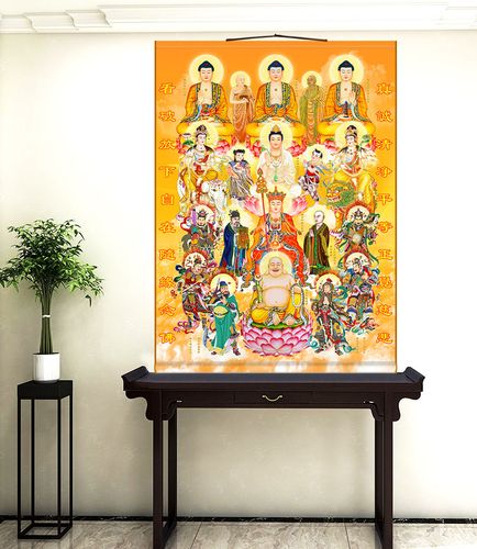 三尺地藏卷轴佛像菩萨殊普王文观音佛祖如来佛国画