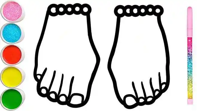 一双脚的简笔画,能快速教会你画画和涂色,喜欢就收藏起来吧-母婴亲子