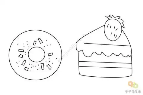 轻松学画甜品简笔画美味甜品简笔画素材图片简笔画9组夏日甜品简笔画
