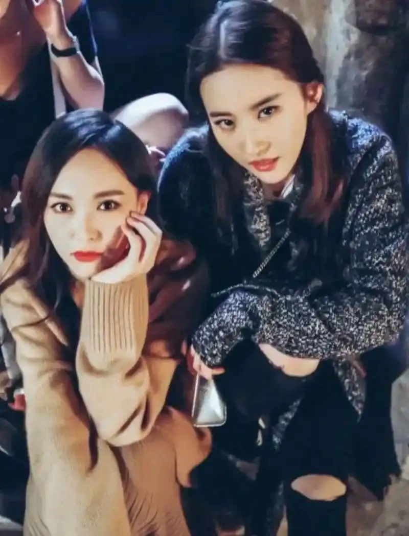 刘亦菲唐嫣同框照,两种风格的美.